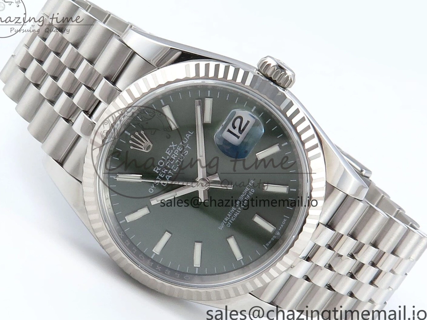 36 Jubilee Green DateJust Stick A3235 Edition Marker 126234 Bracelet Best EWEF on Dial 0126